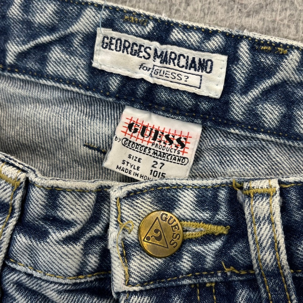 VTG Guess Jeans Womens 27 Georges Marciano Acid Wash Ankle Zip 90s Style 1015